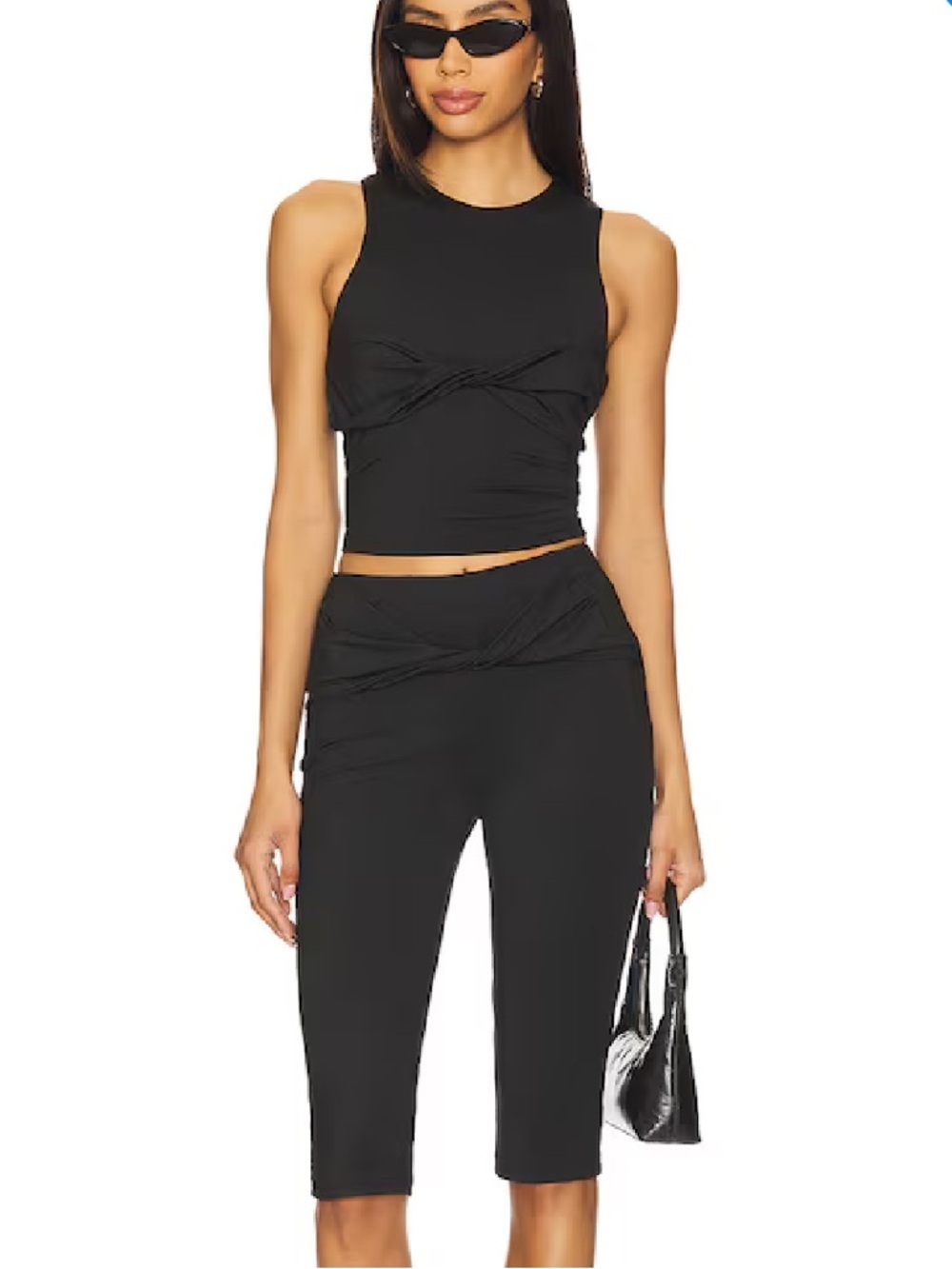Superdown Ines capri set Black pants top 2 piece Revolve outfit L
